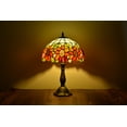 thumbnail image 4 of Orinova Tiffany Style Table Lamp Rose Bedside Desk LED Lamp Shades Bedroom Stained-Glass 18.1'' H Multi-Color, 4 of 8