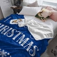 thumbnail image 3 of Merry Christmas Throw Flannel Blanket 50x60In Winter Snowflake Blue Super Soft Cozy Bed Blanket, Lightweight Plush Fuzzy Bed Throw for Bedroom Sofa Couch Living Room, 3 of 4