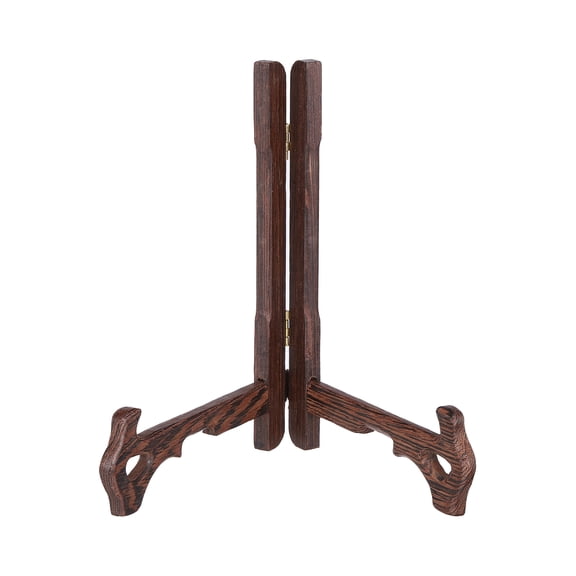 Uxcell Wooden Easel Plate Holder, 7" Small Natural Wood Easels Folding Table Display Stand for Decorative Picture Frame Book Artwork Desktop Ornaments