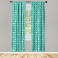 thumbnail image 4 of Ambesonne Polka Dot Window Curtains, Stone-Like Circular Art, Each 28" W x 84" L, Dark Seafoam and Champagne, 4 of 4