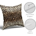 thumbnail image 3 of Brown Leopard Pillow Cover 18x18 Inches Cheetah Throw Pillows Set of 2 Soft Cotton Leopard Print Decorative Throw Pillow Covers for Home Couch Sofa Bedroom Livingroom, 3 of 6