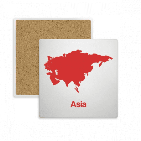 

Red Asia Illustration Map Pattern Square Coaster Cup Mat Mug Subplate Holder Insulation Stone