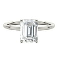 thumbnail image 2 of 2.05 Carat Emerald Cut Moissanite ( G-H/ VS1 ) And Natual Diamond Engagement Rings for Womens In 10K White Solid Gold In Ring Size 5, 2 of 8