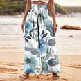 thumbnail image 2 of Womens Wide Leg Palazzo Pants Boho Floral 2025 Summer Beach Culottes Flowy Casual Lounge Trousers for Vacation, 2483 Limited Time, 2 of 5