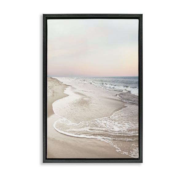 Stupell Industries Beautiful Beach Oasis Nautical & Beach Photography Black Floater Framed Canvas Art Print Wall Art, 17 x 25