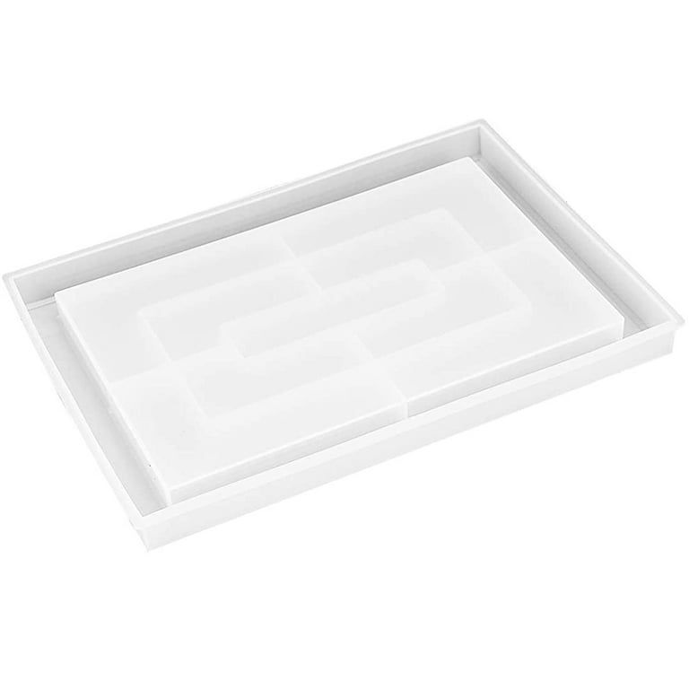 Growment Resin Mold Silicone, Large Rectangle Rolling Tray Molds for Epoxy  Resin, Resin Serving Board Mold with Edges 