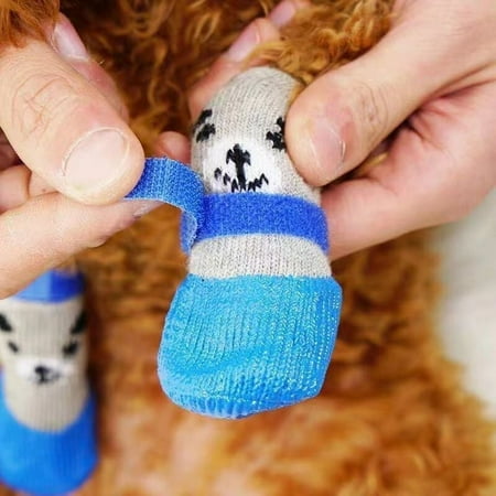 New Arrival  Animals Winter Shoes for Small Dogs  Knitted Plastic Dog Shoes  Teddy Dog Shoe Cover  Warm Socks for Dogs  Waterproof Dog Footwear  Comfortable and Cozy Winter Boots for Pets