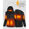 thumbnail image 3 of Fuklindy Graphene Heated Jacket for Women with Battery, 12V Fast Charge 18400mAh Large Capacity Winter Outdoor Lightweight Heating Jackets Black, 3 of 5