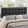 thumbnail image 2 of Hawthorne Collections Modern Faux Leather Queen Tufted Panel Headboard in Black, 2 of 6