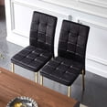 thumbnail image 2 of NORDICANA Upholstered Velvet Dining Chairs Set of 4, Featured Dovetail Tufted Side Chairs, Golden Color Metal Legs, Black, 2 of 8