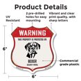thumbnail image 2 of Warning This Property is Protected by Boxer 6 inch X 6 inch Shield Shaped Commercial Grade Plastic Sign Weather Resistant Made in the USA, 2 of 6