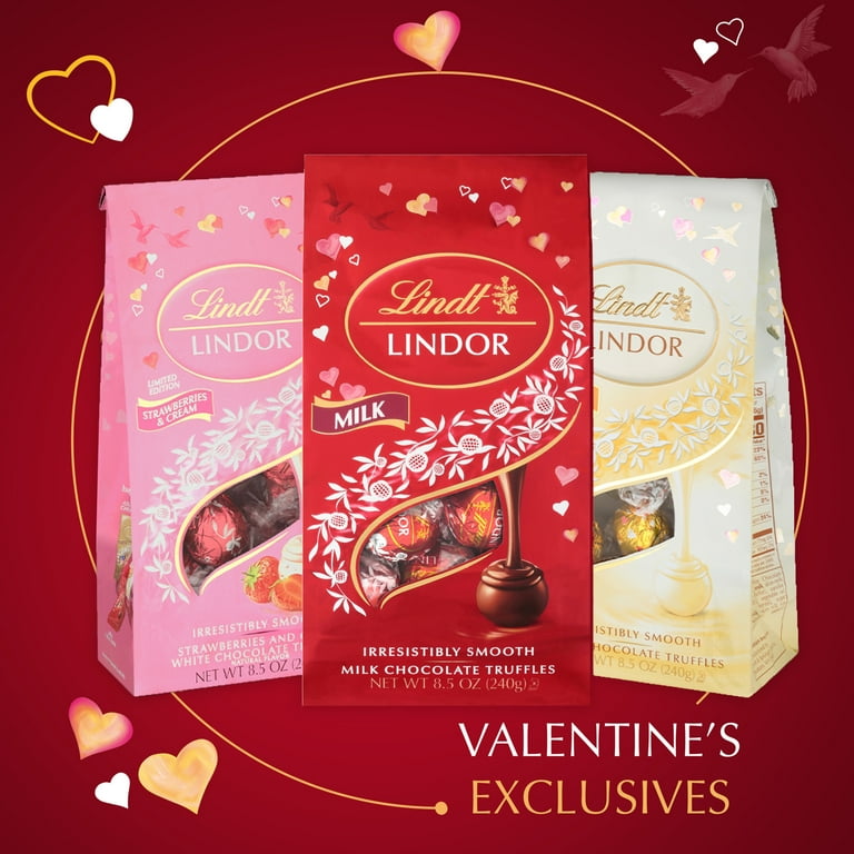 Lindt LINDOR Valentine's Day Milk Chocolate Candy Truffles Friend