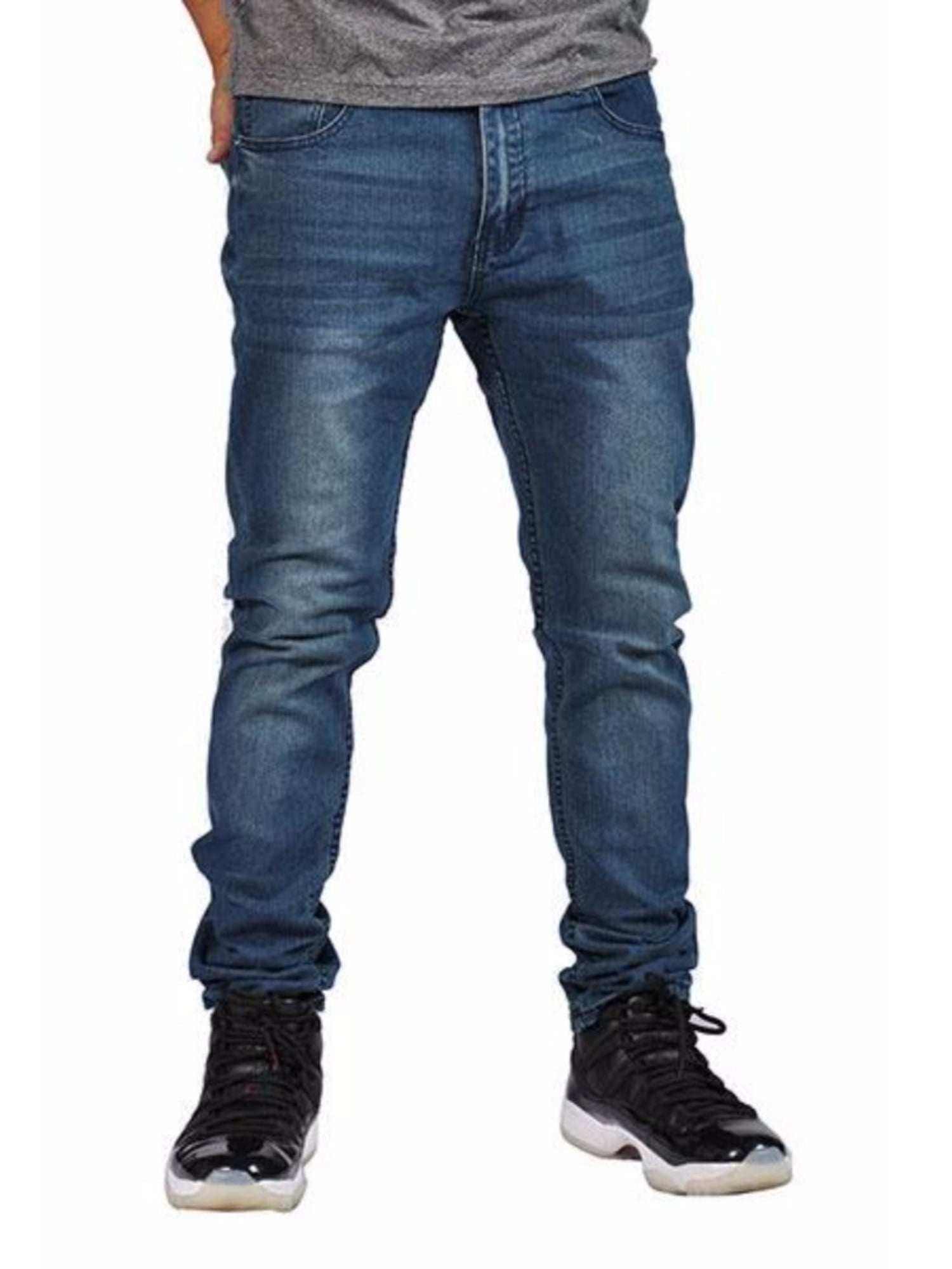 Indigo People Men's Denim Jeans Skinny Fit Tapered Leg 27023 Blue 32x32 ...