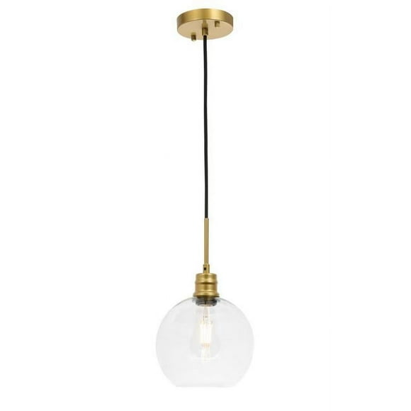 Living District LD6206BR Emett 1 Light Brass & Clear Glass Pendant