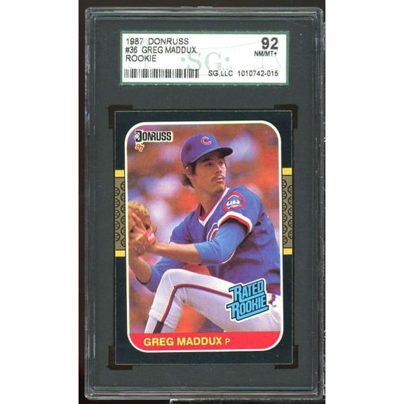Greg Maddux Rookie Card 1987 Donruss #36 SGC 92