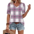thumbnail image 5 of ATENAR T Shirts for Women Soft Lightweight Shirts for Women Loose Tee Purple M, 5 of 6