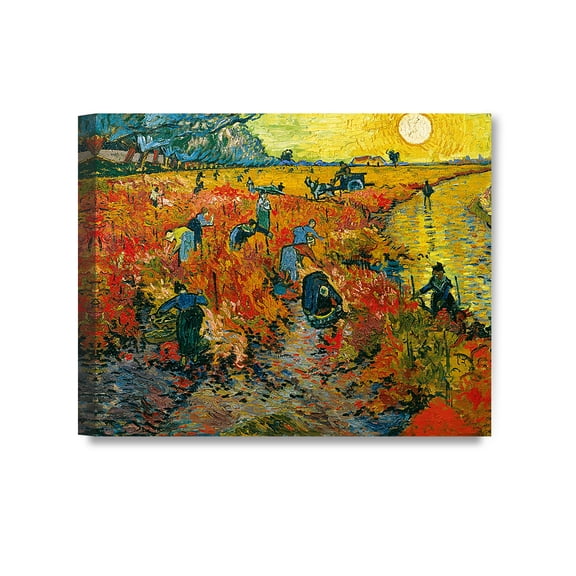 DECORARTS - The Red Vineyards, Vincent Van Gogh Art Reproduction. Giclee Canvas Prints Wall Art for Home Decor 30x24"