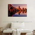 thumbnail image 2 of Elephant Stock Minneapolis Cityscape At Twilight Wall Art - Horizontal Canvas Wall Art - Living Room Wall Decor - City Canvas - Gray And Orange Decor - 39" x 26", 2 of 8