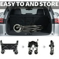 thumbnail image 4 of Anykoon 500lbs Capacity Fishing Cart with Rod Holders,Beach Wagon with Big Wheels for Sand - All Terrain Steel Frame Utility Cart with 9" Pneumatic Tires,Strap with multiuse Bag,Black, 4 of 9