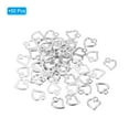 thumbnail image 3 of Uxcell Metal Pendants Drops, 50 Pack Hollow Heart Shape Mini Pendant for Jewelry Making DIY, Silver, 3 of 5