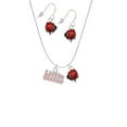 thumbnail image 2 of Delight Jewelry Pink ''Little Sister'' with Heart Red Lucky Ladybug Necklace and Dangle Earrings Set, 2 of 6
