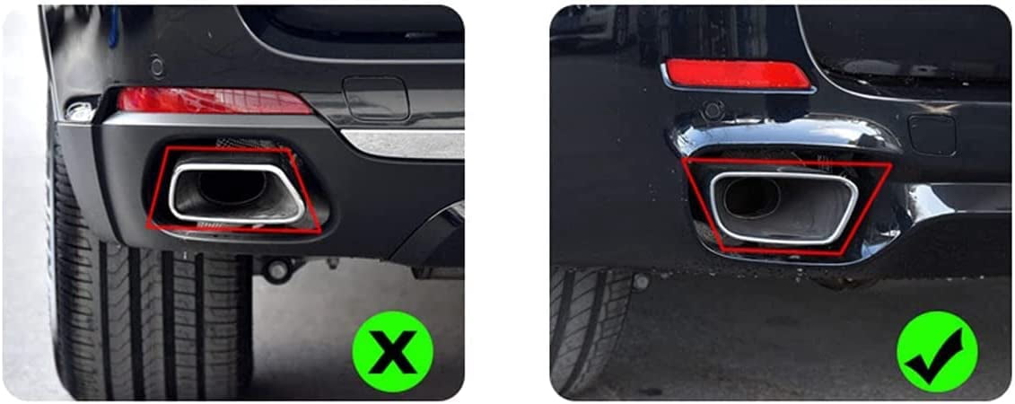 Autotrim88 Black Steel Exhaust Muffler Tail Pipe Tip Trim For BMW X5 X6 F15 F16 M Sport 2014+ | OC07290
