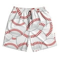 thumbnail image 5 of Wukai Baseballs Print Beach Trunks with Compression Liner Swimsuit Quick Dry Beach Sports Shorts with Pocket-Large, 5 of 8