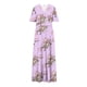 thumbnail image 5 of Puntoco Vestido De Manga Corta Con Cuello En V, Vestido Casual De Talla Grande Con Cintura Estampada De Manga Corta Para Mujer, Estampado No Posicionado Morado Xl, 5 of 5