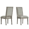 thumbnail image 2 of Weston Home Amadell Rectangular Linen and Wood Dining Chairs, Set of 2, Grey Linen, Antique Grey Oak Finish, 2 of 6
