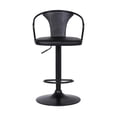 thumbnail image 1 of Armen Living Eagle Tabouret de Bar Moderne Réglable en Similicuir 32 Pouces Noir, 1 of 6