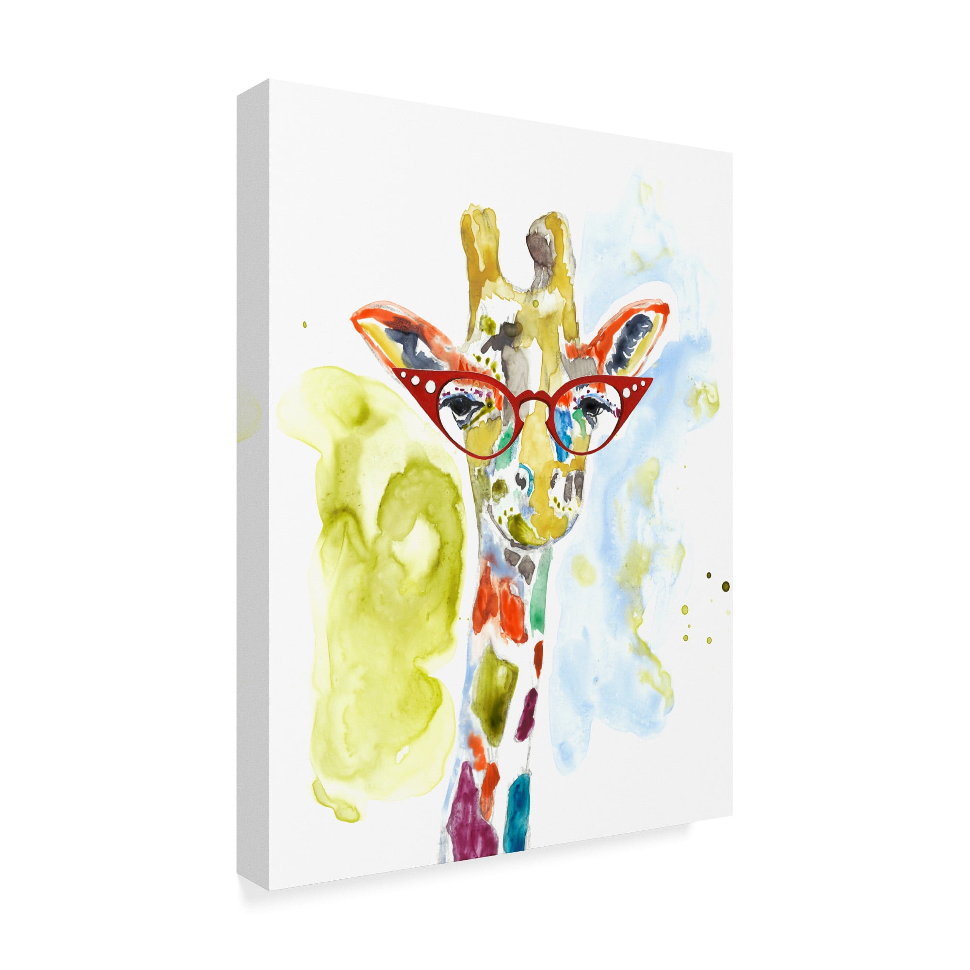 Trademark Fine Art 'Smarty Pants Giraffe' Canvas Art by Jennifer Goldberger