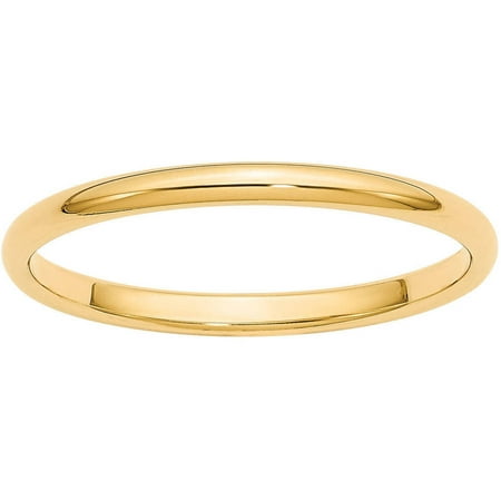 14k 2mm Half-Round Wedding Band