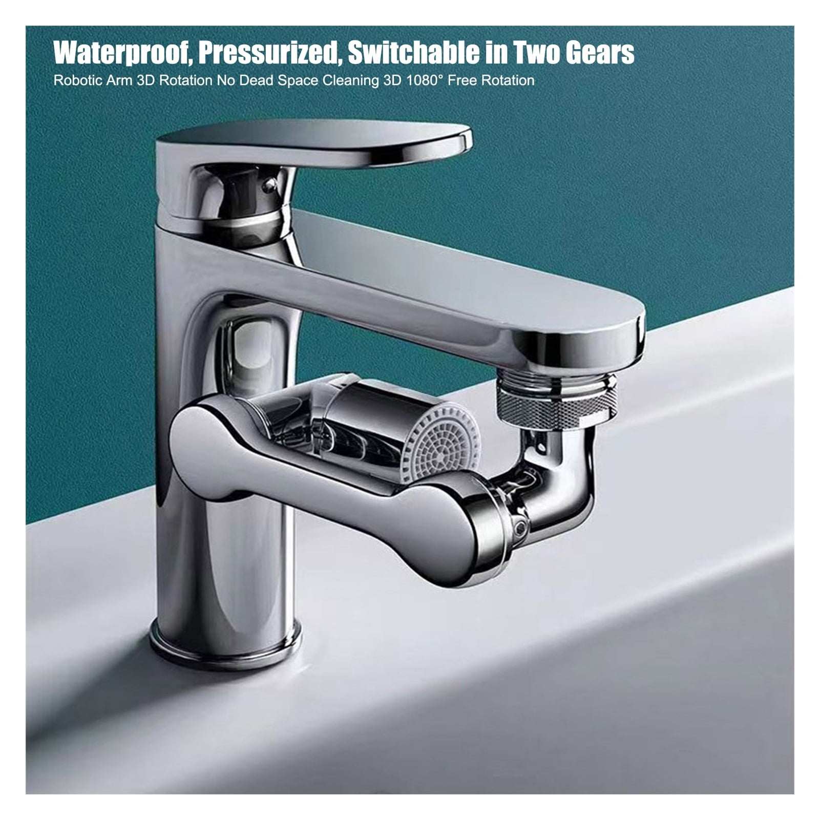1080° Rotating Faucet Extender Aerator,Universal Wide Angle Splash Faucet Filter For Bathroom Kitchen Sink Faucet Adaptor ,Water Saving
