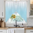 thumbnail image 4 of Blue White Ombre Kitchen Window Curtains, Swag Curtains Valance for Bedroom Living Room Bathroom, Gradient Color Modern Abstract Art Rod Pocket Window Treatment Curtain Block Drapes 2 Panels 36"x63", 4 of 9