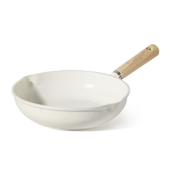 CAROTE Nonstick 5.0QT Saute Pan 11" Skillet with Cover Induction White Granite Non Stick Chicken Fryer Chef's Pan Bon Appetit Fry Pans