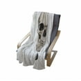 thumbnail image 4 of Skull Smoking Soft Flannel Fleece Blanket, Highly Detailed Human Skeleton Head Shape Image and Mouth Print, Cozy Plush for Indoor and Outdoor Use, 50" x 70", White and Pale Eggshell, by Ambesonne, 4 of 6