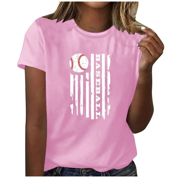 Blusa informal de manga corta con cuello redondo y estampado suelto de verano para mujer con estilo OAVQHLG3B Store lin121212