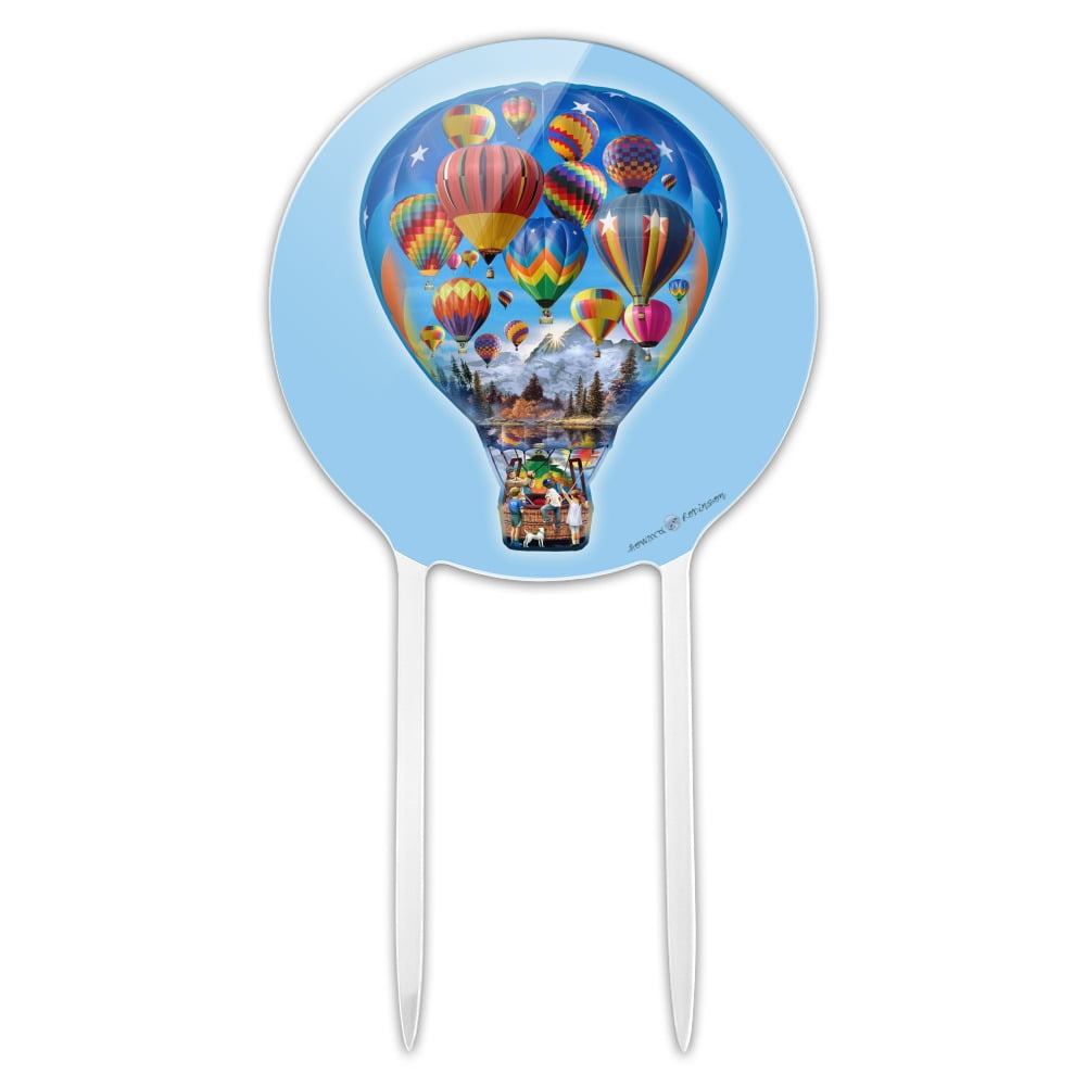 Acrylic Hot Air Balloons in Balloon Cake Topper Party