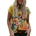 thumbnail image 2 of Jophufed Women Summer Fashion Short Sleeve O-Neck Printing Casual Blouse T-shirt Tops Gifts, 2 of 4