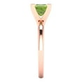thumbnail image 3 of 1.0ct Princess Cut Green Natural Peridot 18k Pink Rose Gold Engraving Statement Bridal Wedding Solitaire Designer Ring Size 8, 3 of 5