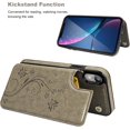 thumbnail image 5 of for iPhone Xr Case Wallet with Card Holder, Embossed Butterfly Premium PU Leather Double Magnetic Buttons Flip Shockproof Protective Case Cover for iPhone Xr (6.1", Gray), 5 of 11