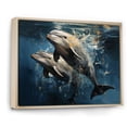 thumbnail image 2 of Designart "Graceful Dance Blue Dolphins I" Animals Framed Wall Art - Modern Farmhouse Blue Dolphin Bedroom Framed Canvas Wall Art, 2 of 6