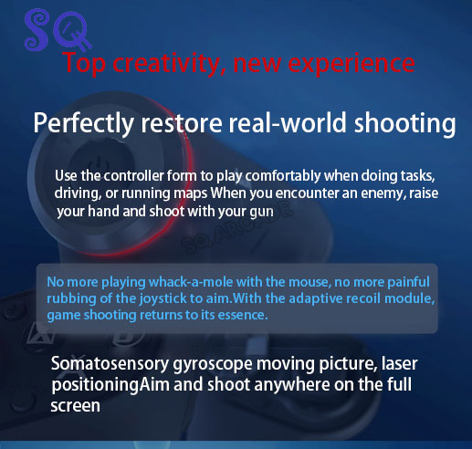 XGUN Somatosensor Gamepad Support PC PS3 PS4 Set including Shooting Handle , Dedicated Data Cable and 2.4G Receiver Gamepadsy