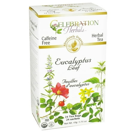 Celebration Herbals Tea Leaf Eucalyptus bio sans Caféine 24 sachets de thé à base de plantes