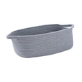 thumbnail image 3 of Cesta de cuerda de algodón, cesta tejida, cesta decorativa, cesta debajo del estante, cesta para juguetes de bebé, perro, soporte de maquillaje, gris, 3 of 9