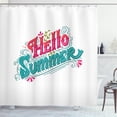 thumbnail image 1 of Ambesonne Hello Summer Shower Curtain, Floral Ornate Details, 69"Wx70"L, Sea Green Magenta, 1 of 3
