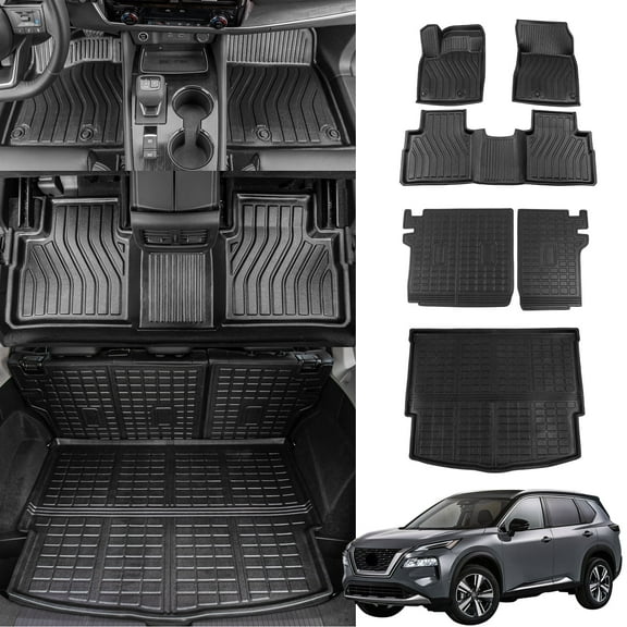 Floor Mats for 2021-2026 Nissan Rogue Trunk Mat Cargo Liner TPE All Weather Back Seat Cover Protector