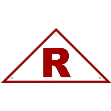 State Truss Construction Sign-R Triangular (WHITE ,Reflective Aluminum ,12 x 6 x 6, RUST Free )