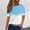 Light Blue, variant on Short Sleeve Gradient Color Print Blouses for Women Lightweight Round Neck T-Shirts Fashion Casual Summer Tops