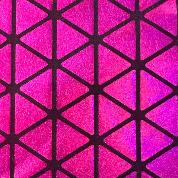 Honeycomb Triangle Stretchy Hologram Tricot Fabric | Spandex Palace